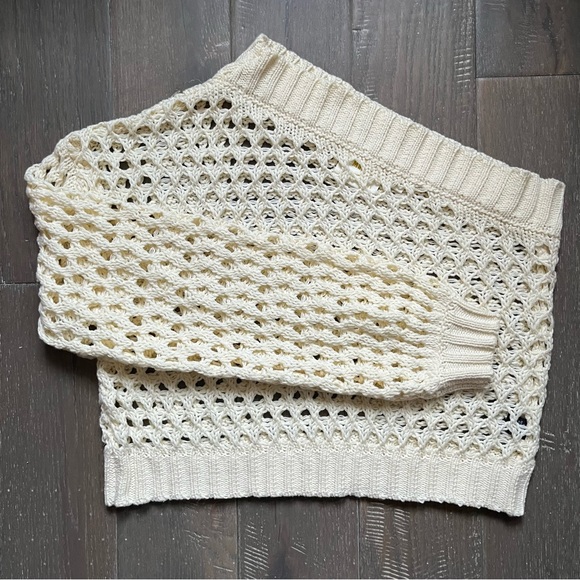 Mauve by Anthropologie One-Shoulder Crochet Layer top in cream NWOT - Picture 12 of 16